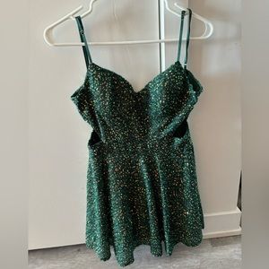 Short sparkly green Privy dress